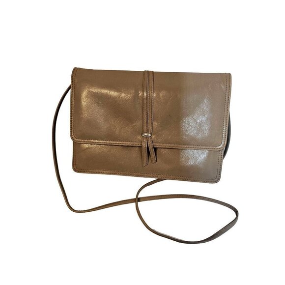 Vintage Koret Leather Crossbody/Clutch Bag Leather Lined Medium Rectangle Taupe - Picture 4 of 12